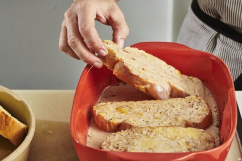 Challah French toast is a simple but indulgent breakfast to make Mom on Mother’s Day