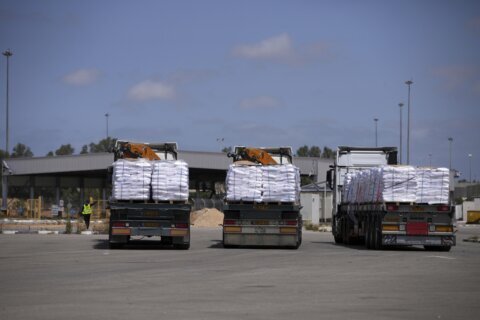 First few aid trucks enter Gaza but allies threaten Israel with sanctions and urge more