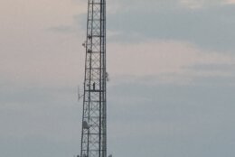 A man climbed to the top of the campus' radio broadcast tower on June 10, 2025.